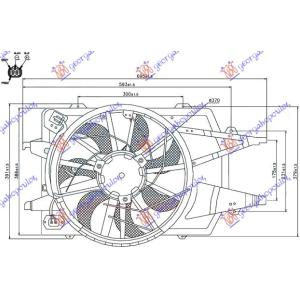 VENTILATOR KOMPLET JEDAN +A/C (4 KABLA) FORD FOCUS (1998-2004) (OEM: 1318692, 1355712, 2S41-8C607AA)