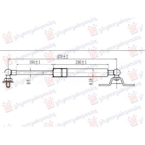 AMORTIZER GEPEK VRATA (470L-206N) MITSUBISHI COLT (CJ1) (1996-1999) (OEM: MB264531, MB264532)