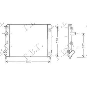 HLADNJAK MOTORA (48x41) BEZ PUMPE BEZ CEVI DACIA SANDERO (2008-2012) (OEM: 2140000QAX, 7700428082)