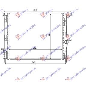 HLADNJAK MOTORA BENZIN -A/C (47.7x40.6) DACIA SANDERO (2008-2012) (OEM: 8200735038)