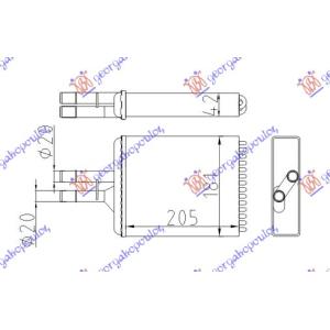 GREJAC KABINE (M) -AC (203x175) OPEL VECTRA B (1999-2002) (OEM: 1843107)