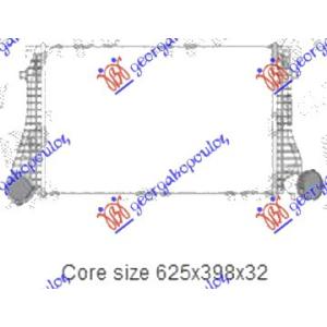 HLADNJAK INTERCOOLER 1.9TDI(62.5x41x3.2) ARL SEAT TOLEDO (1999-2004) (OEM: 1J0145803H)