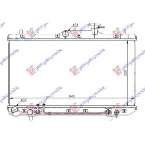 HLADNJAK MOTORA 1.3-1.5-1.6 A/T +/-A/C(33.5x64. HYUNDAI ACCENT SDN (1999-2002) (OEM: 25310-25100, 2531025100)