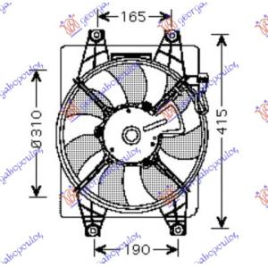 VENTILATOR KOMPLET BEN-DIZ (MAN/AUT) HYUNDAI ACCENT SDN (1999-2002) (OEM: 97730-25100, 9773025100)