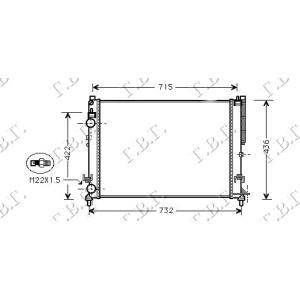 HLADNJAK MOTORA 1.6-2.0/1.9DTI +A/C(63.4x45) RENAULT LAGUNA (1998-2000) (OEM: 7701.045.410, 7701045410)