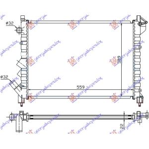 HLADNJAK MOTORA 1.8-2.0-A/C (56x41.4) RENAULT LAGUNA (1998-2000) (OEM: 7700821910, 7701038237)