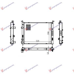 HLADNJAK MOTORA 1.9 DIZEL (520x378x42) 00- FIAT STRADA (1999-2005) (OEM: 46724278, 46742278)