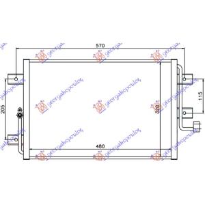 HLADNJAK KLIME 1.6 BENZIN (44.8x35x25) 03- FIAT STRADA (1999-2005) (OEM: 46826683)