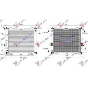 HLAD. MOT. I KLIME 1.2 BEN (434x388) 03- RENAULT TWINGO (2000-2007) (OEM: 7701059051, 8200289194)