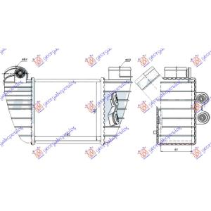 HLADNJAK INTERCOOLER 1.8T (S3) (185x165x85) Desna str. SEAT LEON (1999-2005) (OEM: 8L9145806A, 8L9145806B)