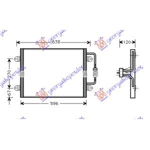 HLADNJAK KLIME DIZEL/BENZIN (54x38.5) RENAULT MEGANE L/B (1999-2002) (OEM: 7700425843, 7700432392)