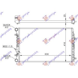 HLADNJAK MOTORA SVI MODELI BENZIN/DIZEL M/A +/-AC(63x41 VW POLO (2002-2005) (OEM: 6Q0121253Q, 6Q0121253R)