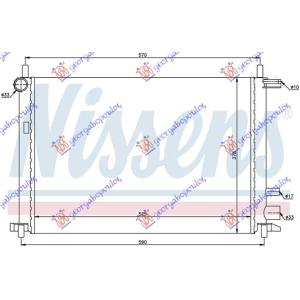 HLADNJAK MOTORA 1.2-1.3-1.4-1.6+A/C(52x37.8) FORD FIESTA (1999-2002) (OEM: 1001859, 96FB8005LD)