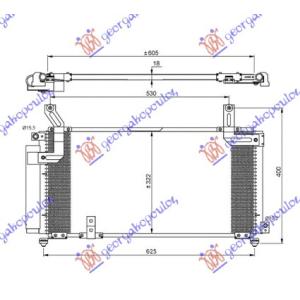 HLADNJAK KLIME SVI MODELI (64.5x30.4x1.8) SUZUKI LIANA (2001-2007) (OEM: 95310-54G01, 9531054G01)