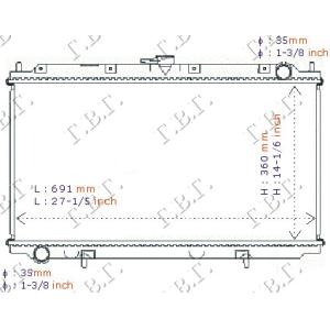 HLADNJAK MOTORA 1.6-2.0 16V (68x36) NISSAN PRIMERA (P11) (1999-2001) (OEM: 214102F000)