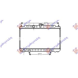 HLADNJAK MOTORA 1.5-1.8 36x69 (JAPAN) 400mm NISSAN ALMERA (N16) L/B (2000-2006) (OEM: 21410-4M700, 214104M700)