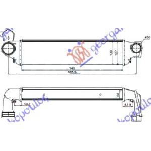 HLADNJAK INTERCOOLER 2.0TD 01-03 (54x130x50)(50/62 BMW SERIES 3 (E46) SDN (2002-2005) (OEM: 17517786351)