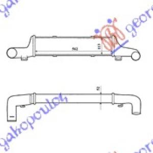 HLADNJAK INTERCOOLER 2.5-2.9CDi (56.2x115x52) MERCEDES E CLASS (W210) (1999-2002) (OEM: 2105000400)