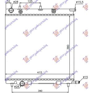 HLADNJAK MOTORA 1.1/1.4/1.6 BENZIN (380x390) (NISSENS) CITROEN C3 2002-2010 (FC/FN) (OEM: 1330C2, 1331TS, 133365)