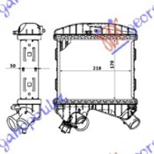 HLADNJAK INTERCOOLER DIZEL (170x218x50) SMART FORTWO (1998-2007) (OEM: 0002490V007)