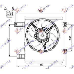 VENTILATOR KOMPLET BENZIN-DIZEL SMART FORTWO (1998-2007) (OEM: 0003436V007, Q0008576V005000000)