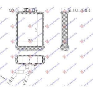 GREJAC KABINE (BR) (200x1547x32) MERCEDES ML (W163) (1998-2005) (OEM: 1638300061, A1638300061)