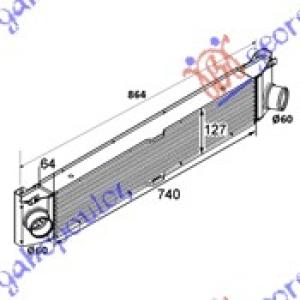 HLADNJAK INTERCOOLER 2.2-2.3-3.0 HDI-JTD(740x127x6 CITROEN JUMPER (2006-2014) (OEM: 1347700080)