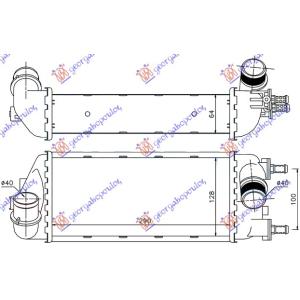 HLADNJAK INTERCOOLER 1.3 DIZ -09 BEN 29x13x6,5 FIAT 500 (2007-2015) (OEM: 51855481)