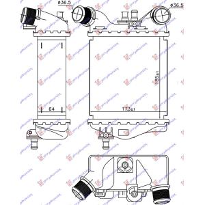 HLADNJAK NTERKULER ABART(185x173x64) Desna str. FIAT 500 (2007-2015) (OEM: 51819186)