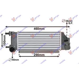 HLADNJAK INTERCOOLER 1.3 MJTD DIZ (290x130x64) FIAT 500 (2007-2015) (OEM: 52002837)