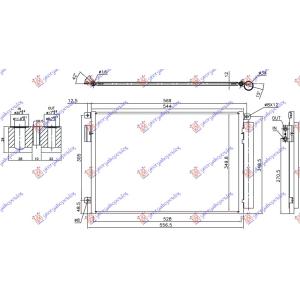 HLADNJAK KLIME 0.9 TWINAIR TURBO(544x350x12) FIAT 500 (2007-2015) (OEM: 51953633)