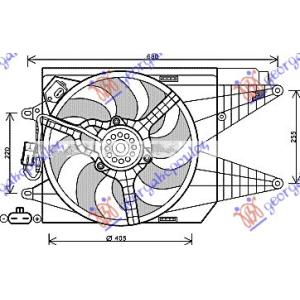 VENTILATOR KOMPLET (ABARTH) FIAT 500 (2007-2015) (OEM: 51819062, 51887783)