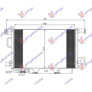 HLADNJAK KLIME BEN-DIZ (59x37.5) VENTIL 12m MERCEDES CLK (W209) (2002-2009) (OEM: 2035000854)