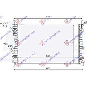 HLADNJAK MOTORA 1.6 TDCi (59x37.8x26) FORD FUSION (2002-2012) (OEM: 1334250, 1334654, 1344810)