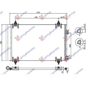 HLADNJAK KLIME BENZIN/DIZEL (53.5x36x1.2)SA PREDNJE CITROEN C4 (2004-2011) (OEM: 6455CX, 6455GH, 6455HJ)