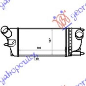 HLADNJAK INTERCOOLER 1.6-2.0HDi (300x147x76) CITROEN C5 (2004-2008) (OEM: 0384K8)