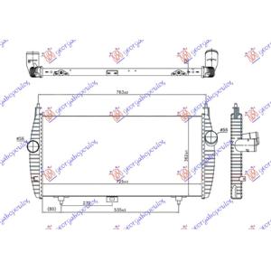 HLADNJAK INTERCOOLER 2.2 - 2.7 HDi DIZEL (720x360 CITROEN C5 (2004-2008) (OEM: 0384H9, 0384L6)