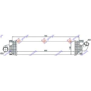 HLADNJAK INTERCOOLER 1.6-1.8-2.0TDCi-2.5B(60x128x5 FORD FOCUS C-MAX (2003-2007) (OEM: 1231015, 1316496, 1353523)