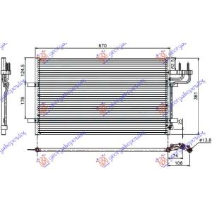 HLADNJAK KLIME BENZIN/DIZEL (62.8x37.4x1.6) (MARELLI) FORD FOCUS C-MAX I (2003-2007) (OEM: 1234248)