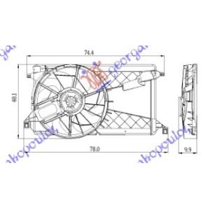 VENTILATOR KOMPLET 1.8-2.0i-16V Di TURBO FORD FOCUS C-MAX (2003-2007) (OEM: Z602-15025B, Z60215025B)