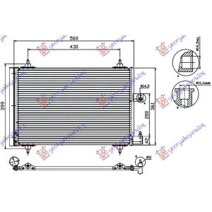 HLADNJAK KLIME A/C 99- BEN/DIZ (52x36) PEUGEOT 406 COUPE (1996-2005) (OEM: 6453EC)