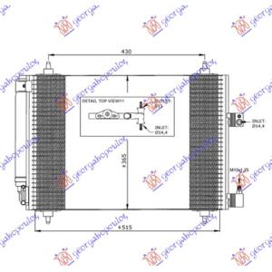 HLADNJAK KLIME BENZIN-DIZEL (56x36) PEUGEOT 407 (2004-2010) (OEM: 6455.CP, 6455CP)