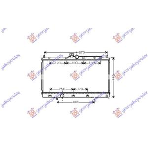 HLADNJAK MOTORA 1.3-1.6-2.0 16V 37.5x68.5 KOYO MITSUBISHI LANCER (2004-2008) (OEM: MR968857)