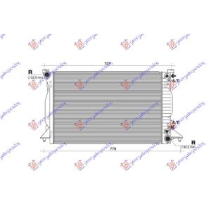 HLADNJAK MOTORA 2.5 TDI DIZEL (AUTOMATSKI) (632x399) (NRF) AUDI A4 2004-2007 (8E2/8E5) (OEM: 8E0121251K, 8E0121251Q)