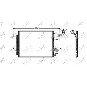 HLADNJAK KLIME SVI MODELI (52x37.5) MITSUBISHI COLT (2005-2008) (OEM: 4548300070, MR568975)