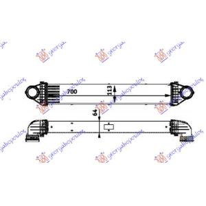 HLADNJAK INTERCOOLER 2.0 CDi (698x96x63) MERCEDES A CLASS (W169) (2004-2012) (OEM: 1695000000)