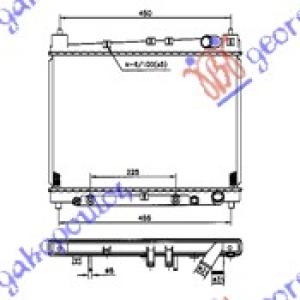 HLADNJAK MOTORA 1.3-1.5 (35x49) AUTOM (ZATVOREN SISTEM) TOYOTA YARIS (1999-2005) (OEM: 16400-21070, 1640021070)