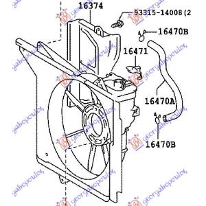 POKLOPAC VENTILATORA 1.0(-A/C)BENZIN TOYOTA YARIS (1999-2005) (OEM: 16711-23050, 1671123050)