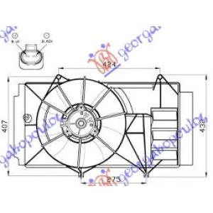 VENTILATOR KOMPLET 1.4 D4D TOYOTA YARIS (1999-2005) (OEM: 16711-ON011, 16711ON011)