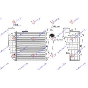 HLADNJAK INTERKULERA 2.5 DIZEL (199x189) LEVI AUDI A4 (2000-2004) (OEM: 8E0145806C, 8E0145806D, 8E0198806)